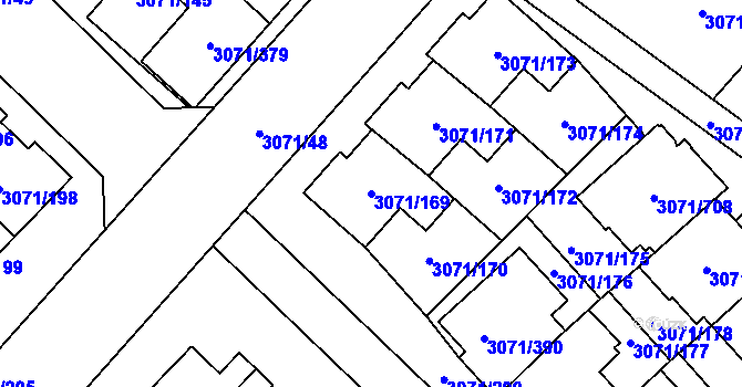 Parcela st. 3071/169 v KÚ Hlučín, Katastrální mapa