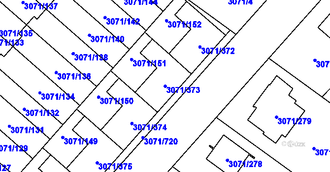 Parcela st. 3071/373 v KÚ Hlučín, Katastrální mapa