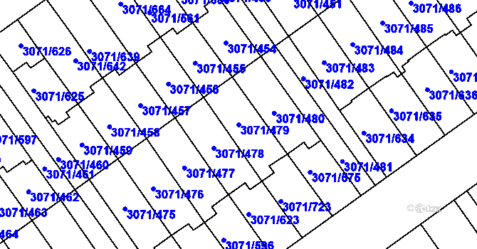 Parcela st. 3071/479 v KÚ Hlučín, Katastrální mapa