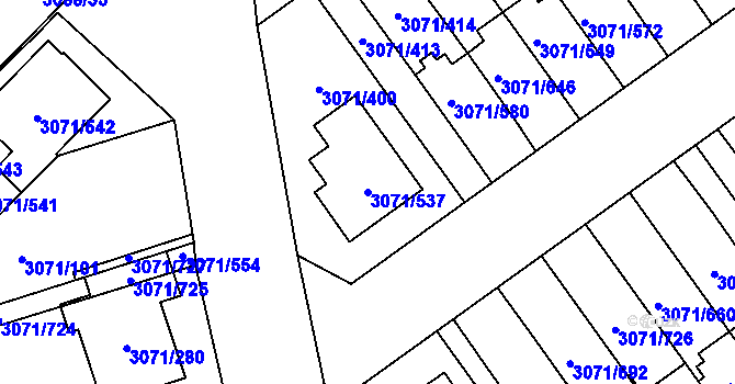 Parcela st. 3071/537 v KÚ Hlučín, Katastrální mapa