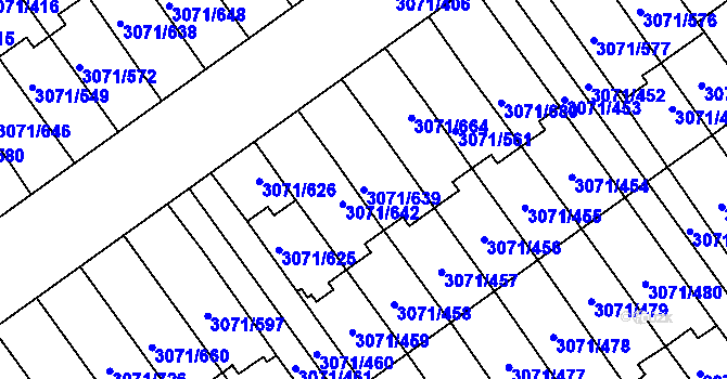 Parcela st. 3071/639 v KÚ Hlučín, Katastrální mapa