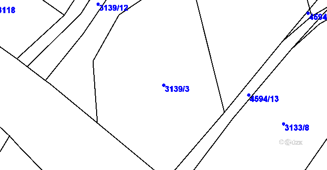 Parcela st. 3139/3 v KÚ Hlučín, Katastrální mapa