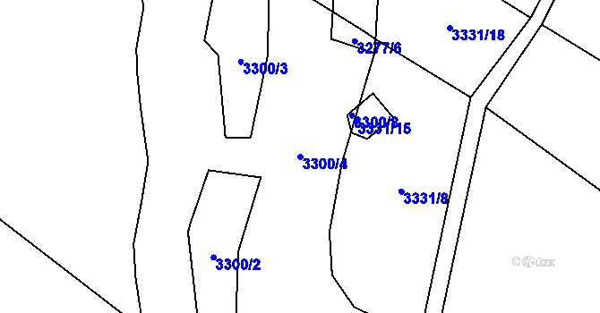 Parcela st. 3300/4 v KÚ Hlučín, Katastrální mapa