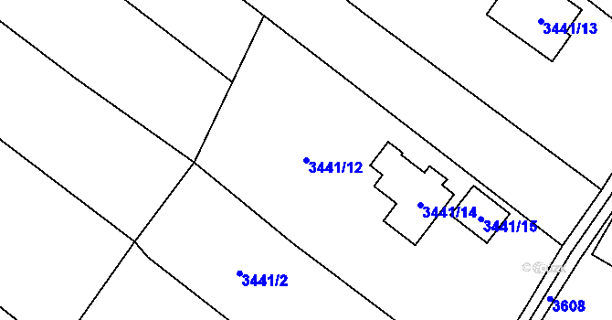 Parcela st. 3441/12 v KÚ Hlučín, Katastrální mapa