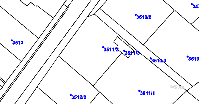 Parcela st. 3511/2 v KÚ Hlučín, Katastrální mapa