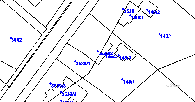 Parcela st. 3539/2 v KÚ Hlučín, Katastrální mapa