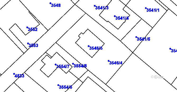 Parcela st. 3546/5 v KÚ Hlučín, Katastrální mapa
