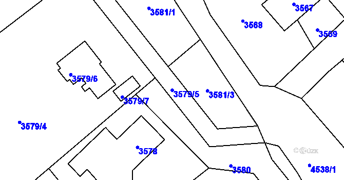 Parcela st. 3579/5 v KÚ Hlučín, Katastrální mapa