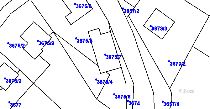 Parcela st. 3675/7 v KÚ Hlučín, Katastrální mapa