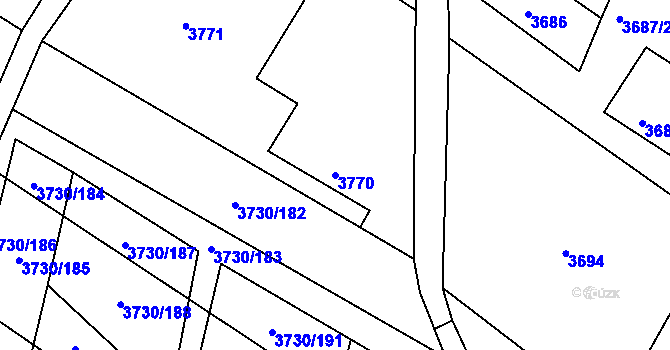 Parcela st. 3770 v KÚ Hlučín, Katastrální mapa