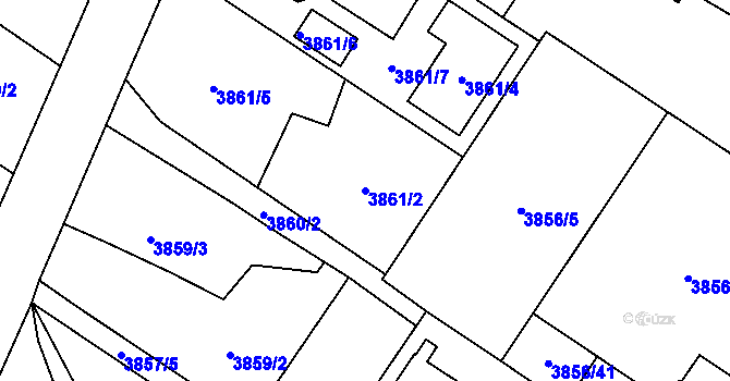 Parcela st. 3861/2 v KÚ Hlučín, Katastrální mapa