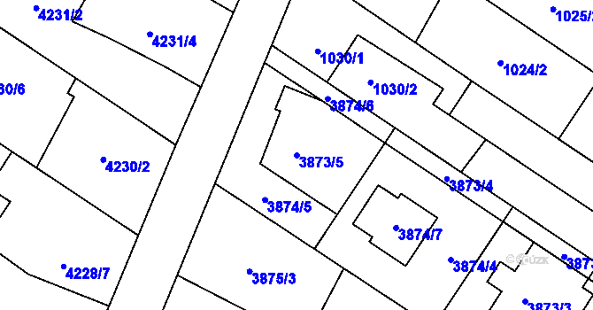 Parcela st. 3873/5 v KÚ Hlučín, Katastrální mapa