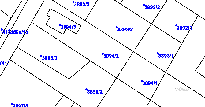 Parcela st. 3894/2 v KÚ Hlučín, Katastrální mapa