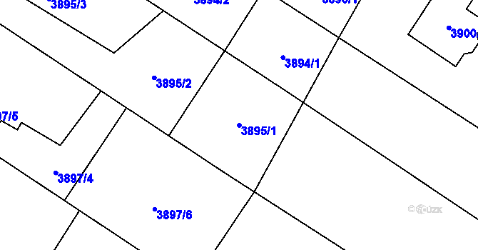 Parcela st. 3895/1 v KÚ Hlučín, Katastrální mapa