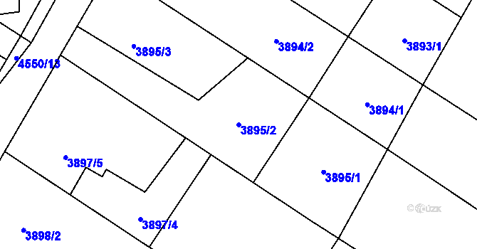 Parcela st. 3895/2 v KÚ Hlučín, Katastrální mapa