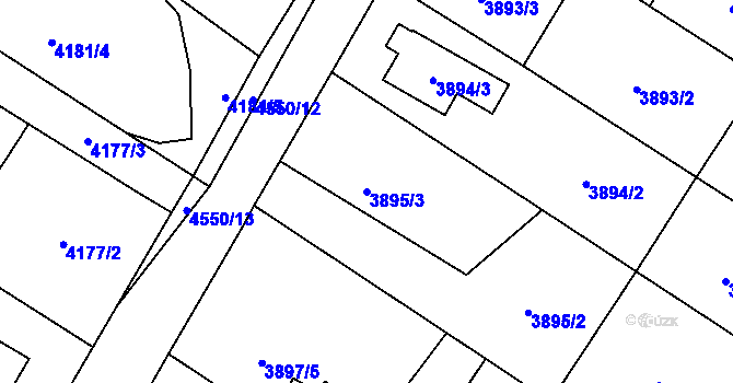 Parcela st. 3895/3 v KÚ Hlučín, Katastrální mapa