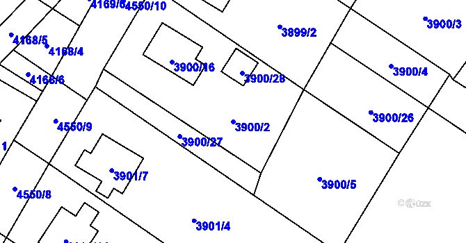 Parcela st. 3900/2 v KÚ Hlučín, Katastrální mapa