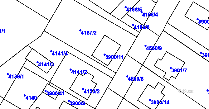 Parcela st. 3900/11 v KÚ Hlučín, Katastrální mapa