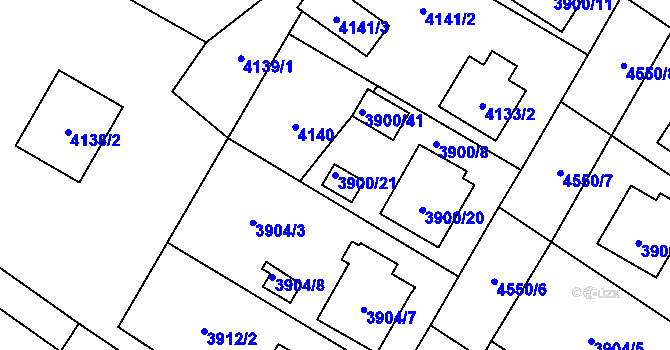 Parcela st. 3900/21 v KÚ Hlučín, Katastrální mapa