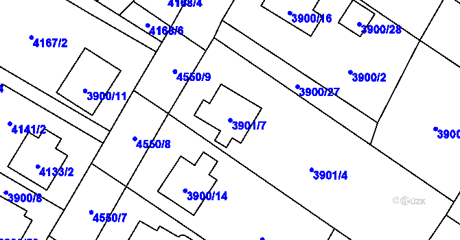 Parcela st. 3901/7 v KÚ Hlučín, Katastrální mapa