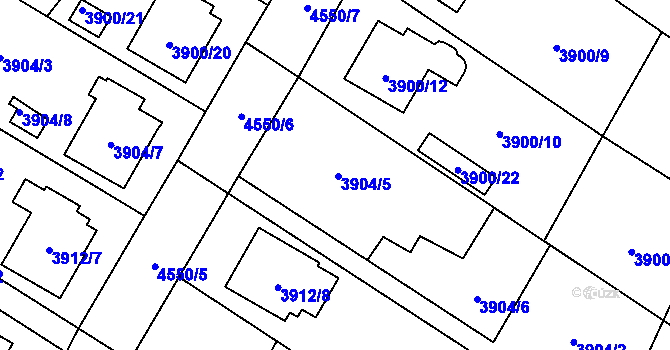 Parcela st. 3904/5 v KÚ Hlučín, Katastrální mapa