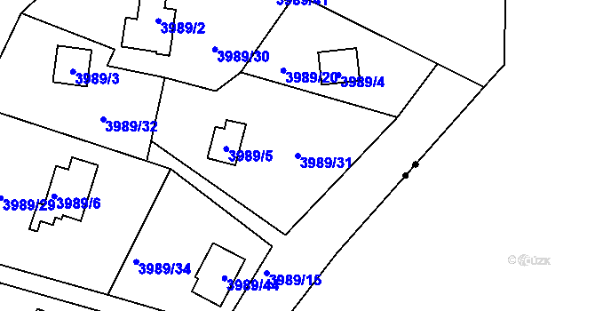 Parcela st. 3989/31 v KÚ Hlučín, Katastrální mapa