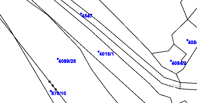 Parcela st. 4016/1 v KÚ Hlučín, Katastrální mapa