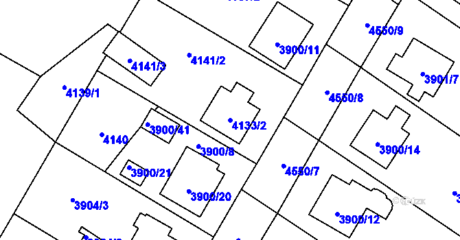 Parcela st. 4133/2 v KÚ Hlučín, Katastrální mapa