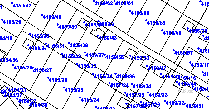 Parcela st. 4159/36 v KÚ Hlučín, Katastrální mapa