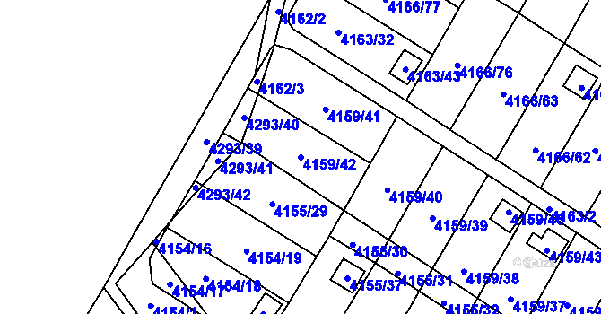 Parcela st. 4159/42 v KÚ Hlučín, Katastrální mapa