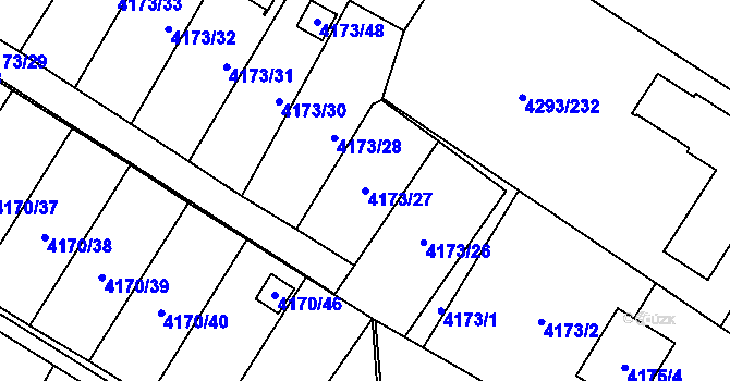 Parcela st. 4173/27 v KÚ Hlučín, Katastrální mapa