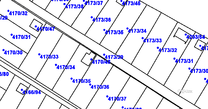 Parcela st. 4173/29 v KÚ Hlučín, Katastrální mapa