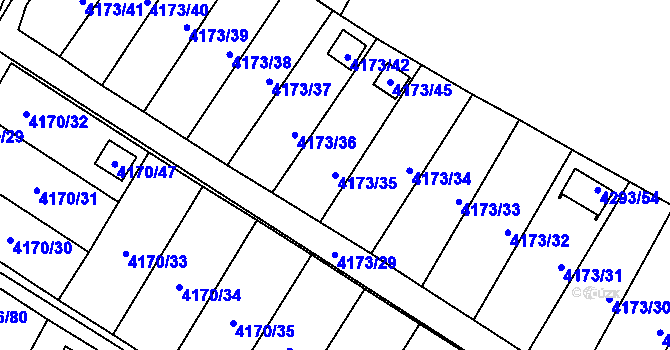 Parcela st. 4173/35 v KÚ Hlučín, Katastrální mapa