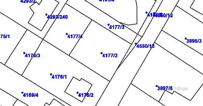 Parcela st. 4177/2 v KÚ Hlučín, Katastrální mapa