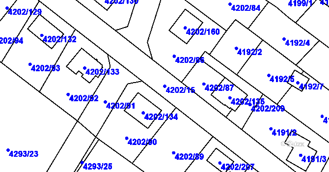 Parcela st. 4202/15 v KÚ Hlučín, Katastrální mapa