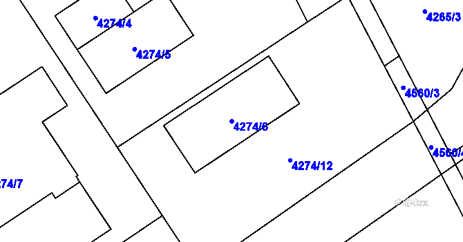 Parcela st. 4274/6 v KÚ Hlučín, Katastrální mapa