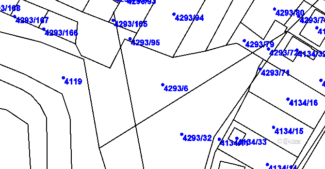 Parcela st. 4293/6 v KÚ Hlučín, Katastrální mapa