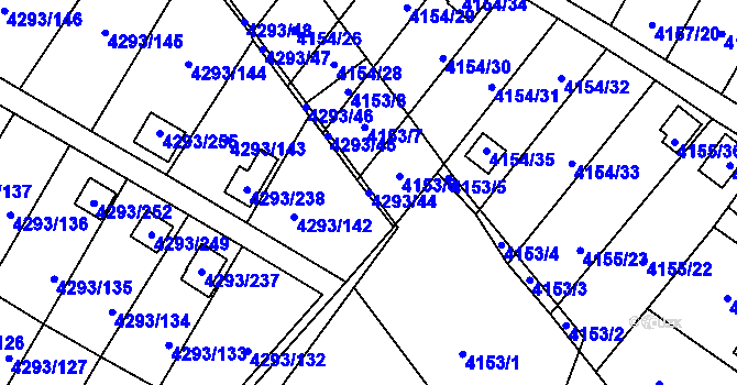 Parcela st. 4293/44 v KÚ Hlučín, Katastrální mapa