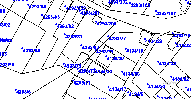 Parcela st. 4293/78 v KÚ Hlučín, Katastrální mapa