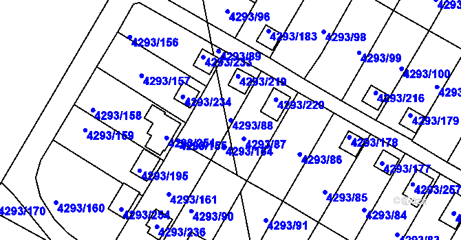 Parcela st. 4293/88 v KÚ Hlučín, Katastrální mapa