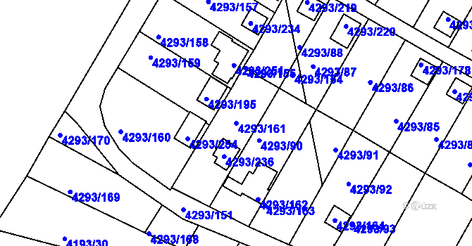 Parcela st. 4293/161 v KÚ Hlučín, Katastrální mapa