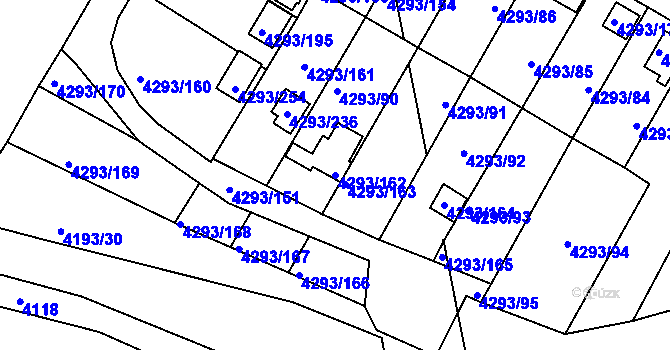 Parcela st. 4293/162 v KÚ Hlučín, Katastrální mapa
