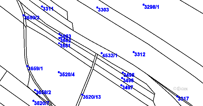 Parcela st. 4532/1 v KÚ Hlučín, Katastrální mapa