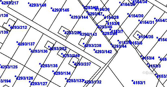 Parcela st. 4293/238 v KÚ Hlučín, Katastrální mapa