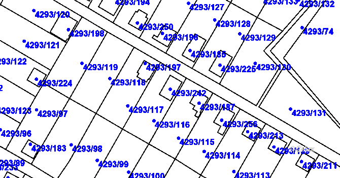 Parcela st. 4293/242 v KÚ Hlučín, Katastrální mapa