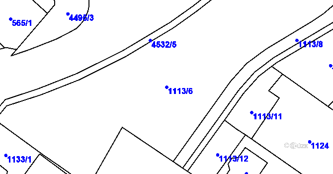 Parcela st. 1113/6 v KÚ Hlučín, Katastrální mapa