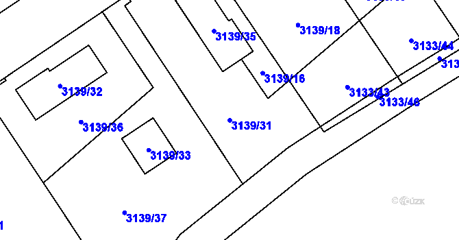 Parcela st. 3139/31 v KÚ Hlučín, Katastrální mapa
