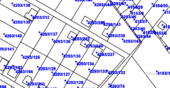 Parcela st. 4293/249 v KÚ Hlučín, Katastrální mapa