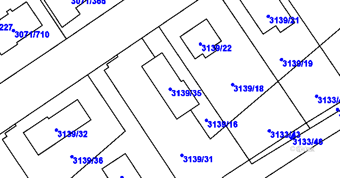 Parcela st. 3139/35 v KÚ Hlučín, Katastrální mapa