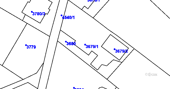 Parcela st. 3679/1 v KÚ Hlučín, Katastrální mapa